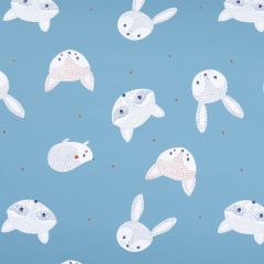 Presentpapper Foxes and rabbits blue