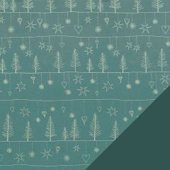 Presentpapper Christmas Garland Blue