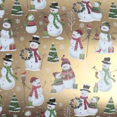 Presentpapper Snowman Gold