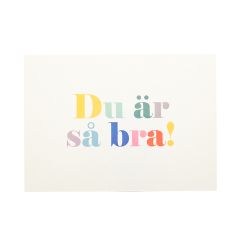 Tackkort POP pastell "Du är så bra!"   UTFÖRSÄLJNING