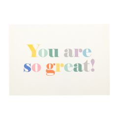 Tackkort POP pastell "You are so great"   UTFÖRSÄLJNING