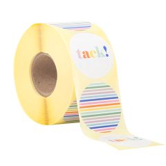 Etikett POP pastell "randig/tack!"