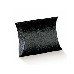 Presentkartong planoval svart -Läderimitation
