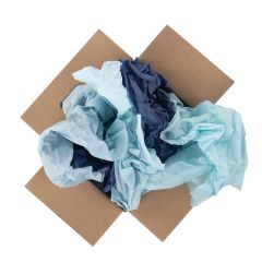 Färgat packpapper i kulörerna Miami Blue / Denim Blue