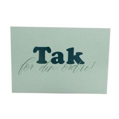 Tackkort "Tak for din ordre!" Fair green  UTFÖRSÄLJNING